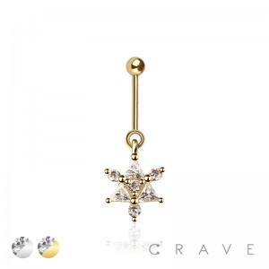 316L SURGICAL STEEL CZ FLORAL MARQUISE FLOWER BURST VERTICAL HELIX STUD/TRAGUS